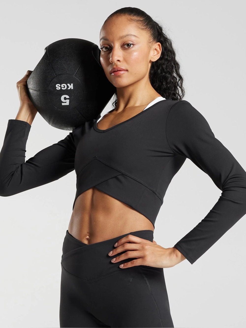 Gymshark crossover long sleeve crop top